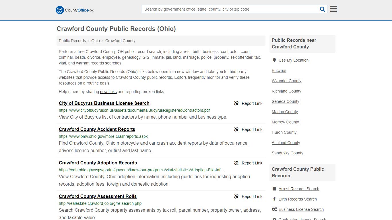 Crawford County Public Records (Ohio) - County Office